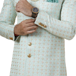 Alluring Mint Green Floral Thread Embroidered Sherwani | Father Son Combo | Jaipurio Collection